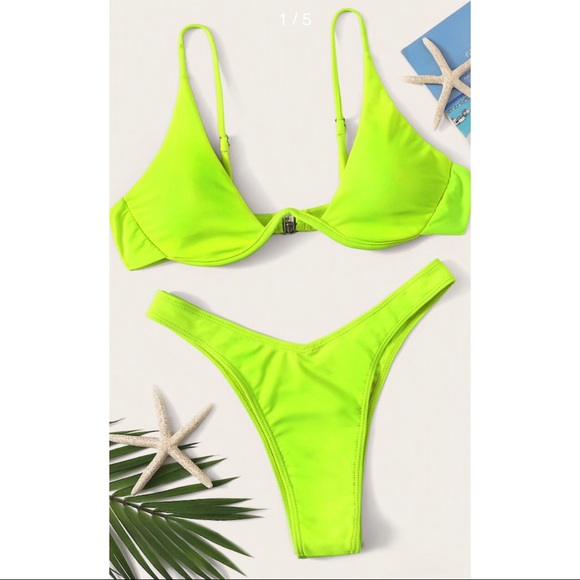 SHEIN Other - Zaful/Shein underwire bikini neon green